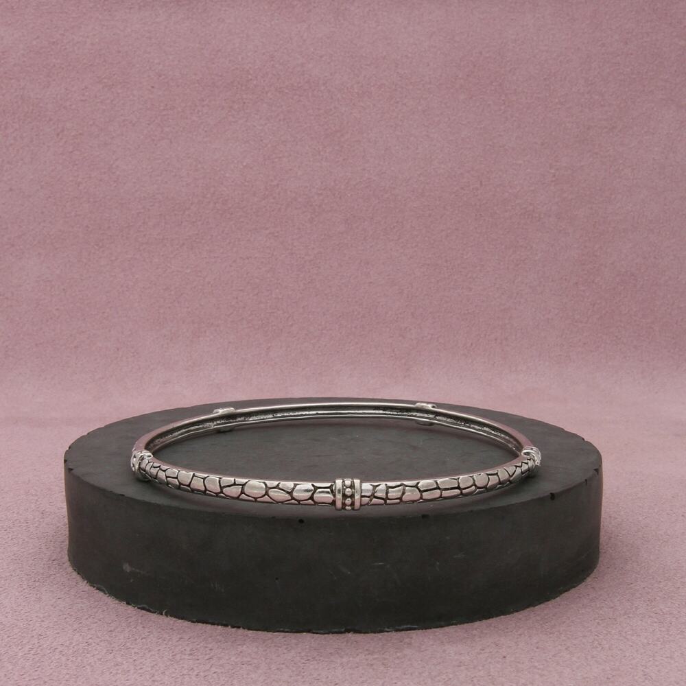 alwand vahan sterling silver pebbled stack bangle bracelet size 8in